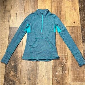 Ivivva Lululemon Girl’s 1/2 Zip Turquoise Pullover Size 14